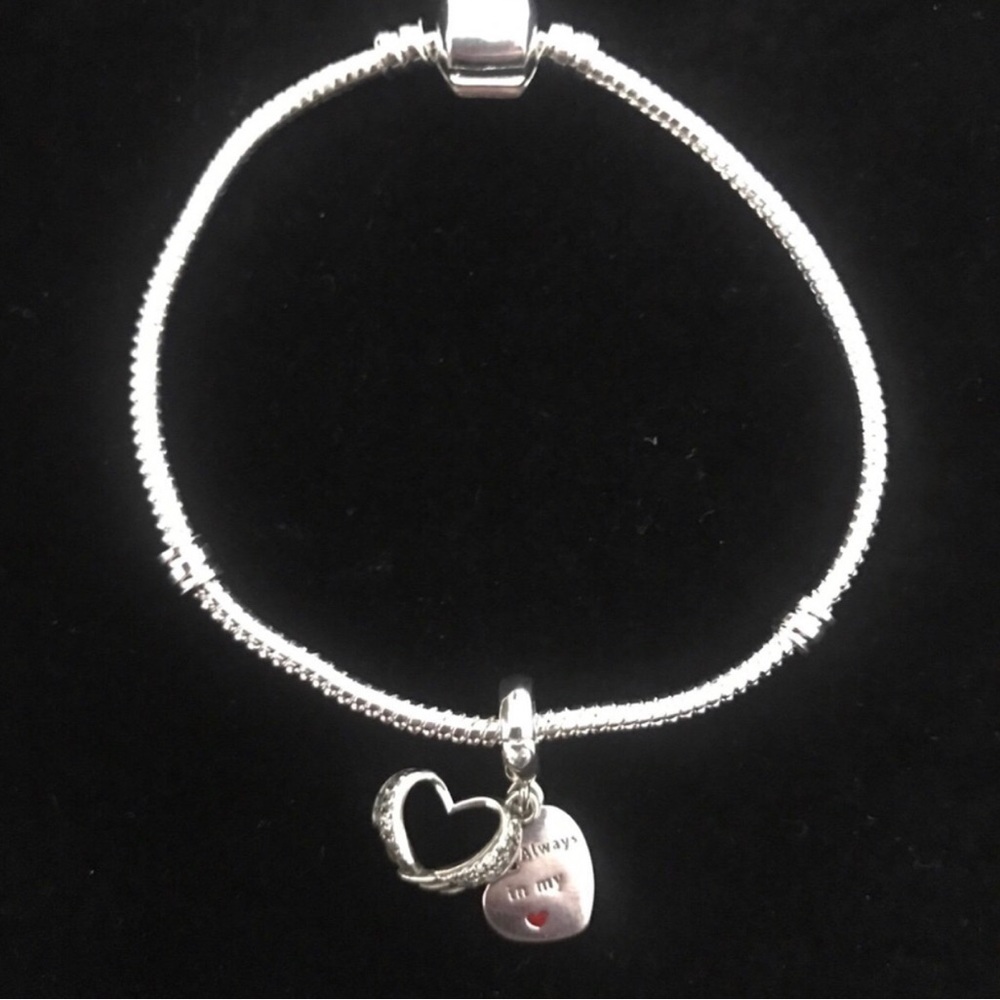 Sterling Silver Heart Charm Bracelet - Always In My Heart